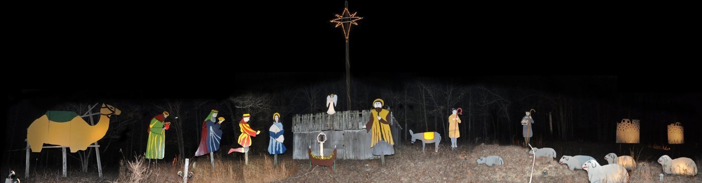 Neal Johnson, editor of the Unterrified Democrat newspaper, created this composite image of the Meta hilltop Nativity scene in 2010.